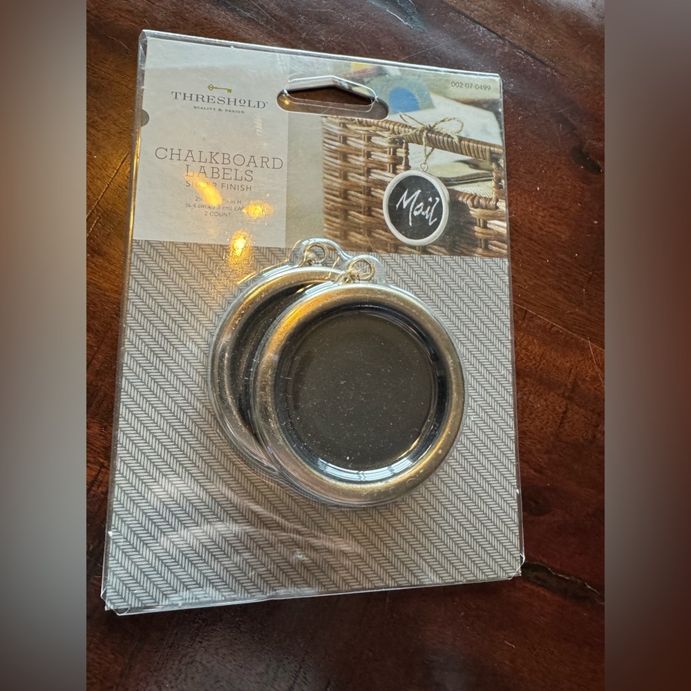 Threshold Chalkboard Labels Silver Finish 2-Count New Sealed
